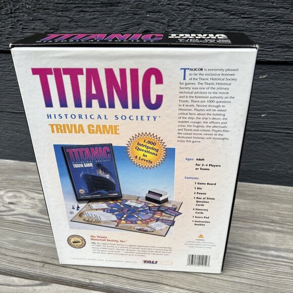 1998 Talicor Titanic Historical Society Trivia Adult Board Game Complete - Picture 14 of 14